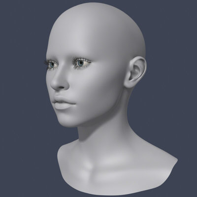 3d model polygonal female head - Female Head 3d Model by Bitmapworld