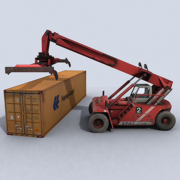3d reachstacker stacker - Reach Stacker 1 by papillon