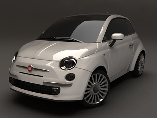 3d new fiat 500 car model - Fiat 500 by fabelar