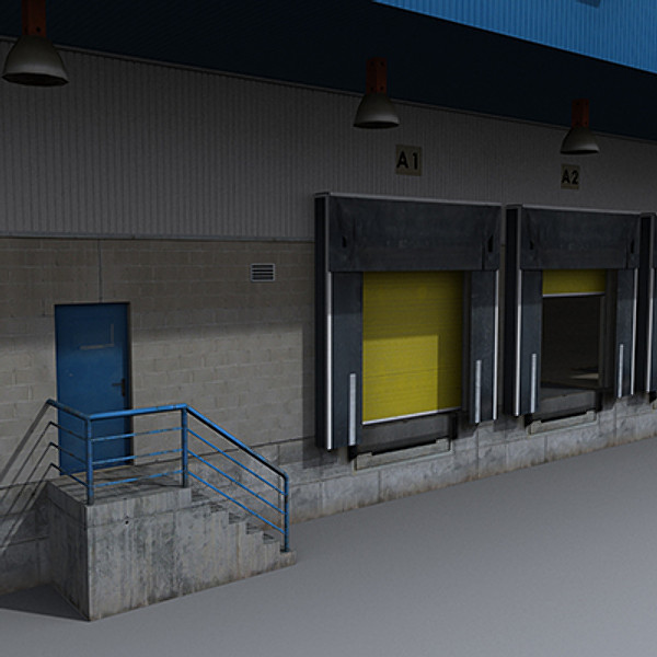 modular logistics building 1 3ds - Modular Logistics Building 1 by papillon