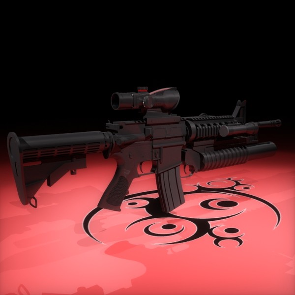 3d m4a1 acog grenade - M4A1 by SuIXo
