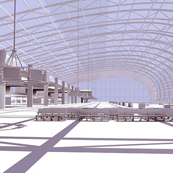 3ds max airport interior - Airport_check in interior 01.zip by Giimann