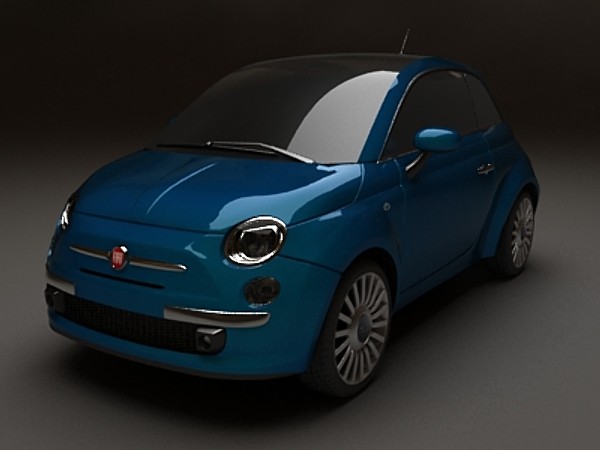 3d new fiat 500 car model - Fiat 500 by fabelar
