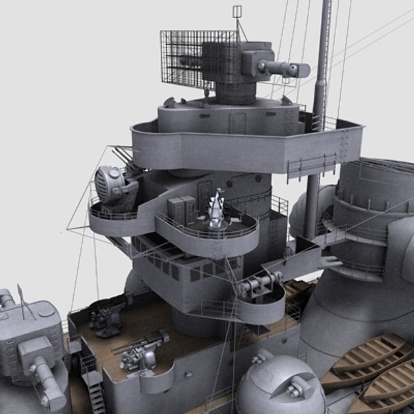 bismarck german battleship 3d model - Battleship Bismarck by NURMS