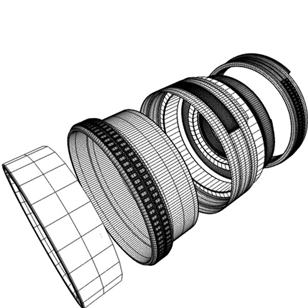 3d model of camera lens - Lens_3DS.zip by C4DmodelSHOP