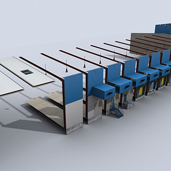 modular logistics building 1 3ds - Modular Logistics Building 1 by papillon