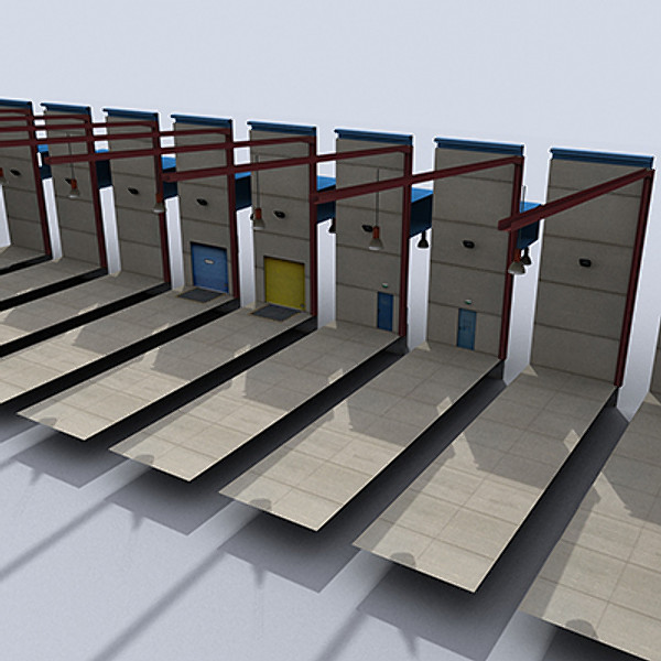 modular logistics building 1 3ds - Modular Logistics Building 1 by papillon