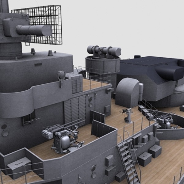 bismarck german battleship 3d model - Battleship Bismarck by NURMS
