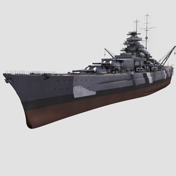 bismarck german battleship 3d model - Battleship Bismarck by NURMS