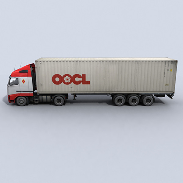 intermodal container truck 3d model - Container Truck 2 by papillon