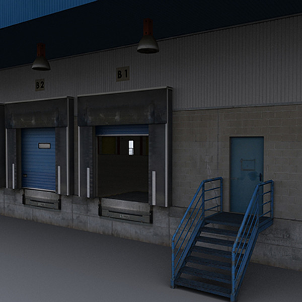 modular logistics building 1 3ds - Modular Logistics Building 1 by papillon