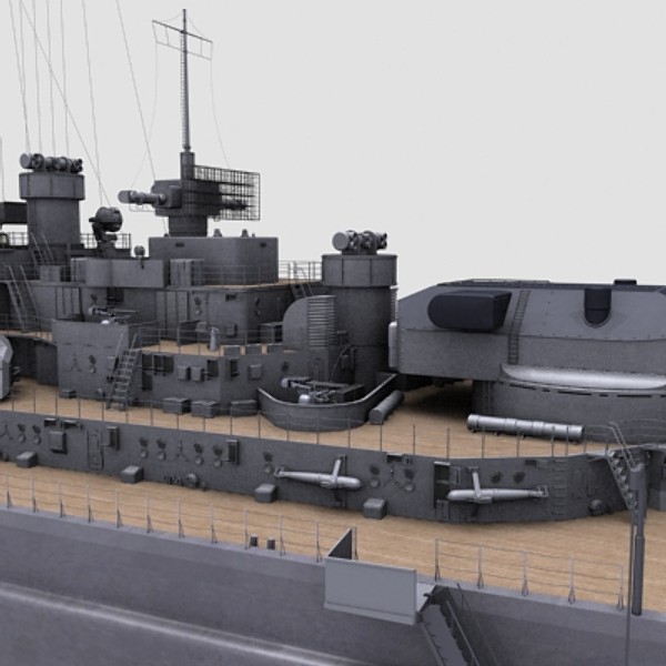 bismarck german battleship 3d model - Battleship Bismarck by NURMS