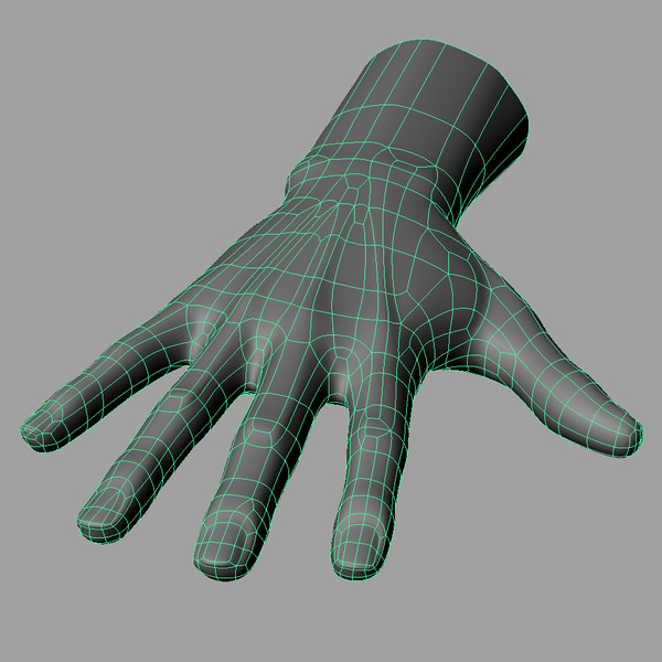 hand quad high-res 3d model - Male Hand (Jointed)... by kenbishop
