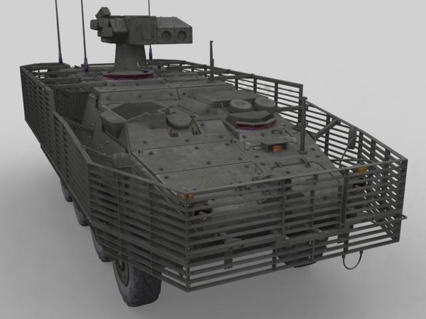 army stryker atgm 3d model - Stryker ATGM with Slat Armor by MillieModels