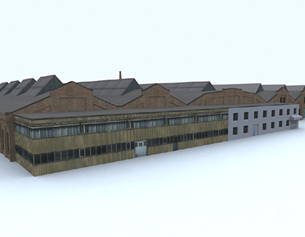 3d european factory model - Old european factory by aristarch