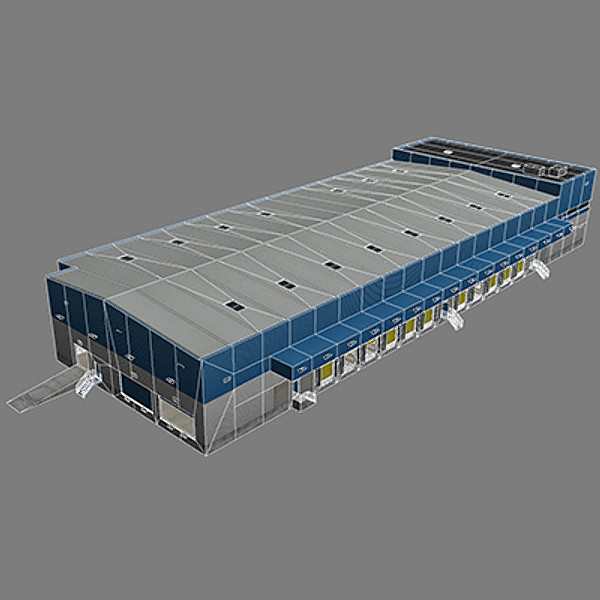 modular logistics building 1 3ds - Modular Logistics Building 1 by papillon