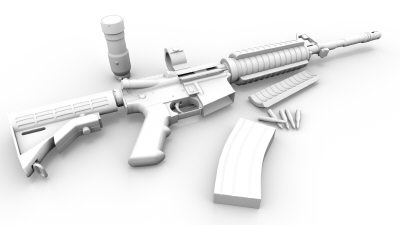 obj m4 gun highpoly version - M4 gun highpoly version by nuvanda