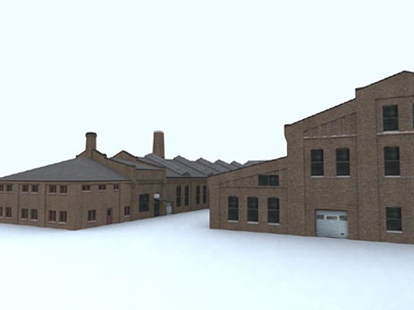 3d european factory model - Old european factory by aristarch
