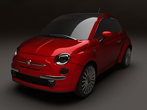 3d new fiat 500 car model - Fiat 500 by fabelar