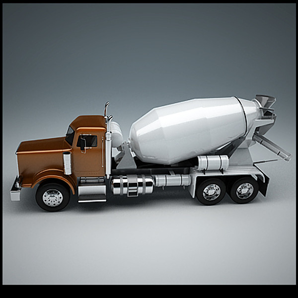 concrete mixer truck 3d max - concrete mixer truck by vankata