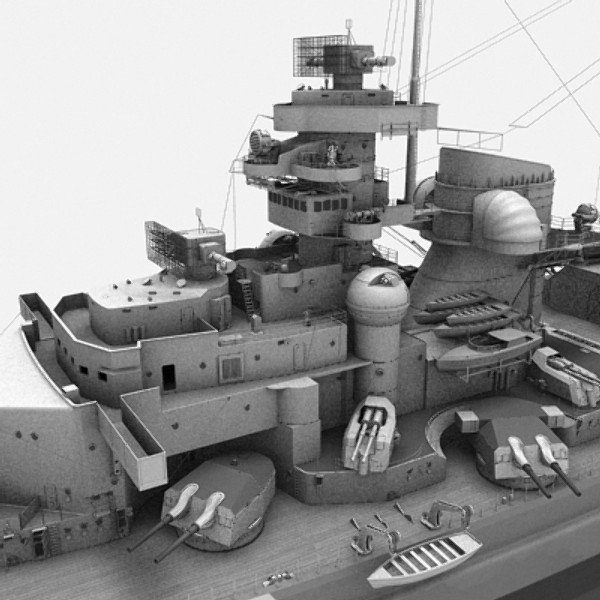 bismarck german battleship 3d model - Battleship Bismarck by NURMS
