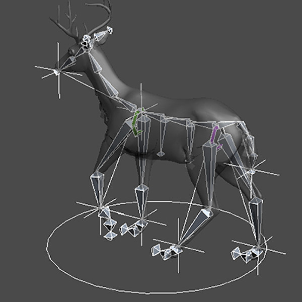 reindeer elk deer 3ds - Rigged Deer... by NONECG