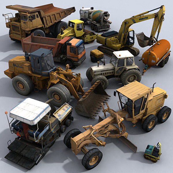 realtime machines construction public 3d model - Public Works Collection Vol.1 by papillon