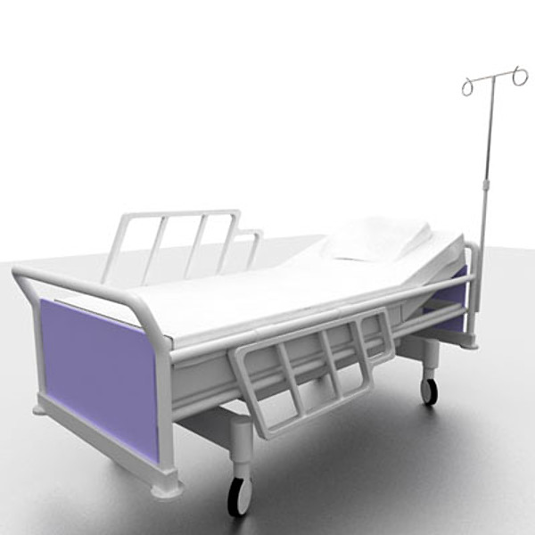 icu hospital bed patient 3d model - ICU Hospital bed with patient... by kasperns