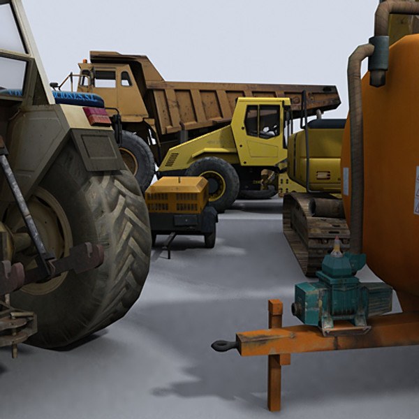 realtime machines construction public 3d model - Public Works Collection Vol.1 by papillon