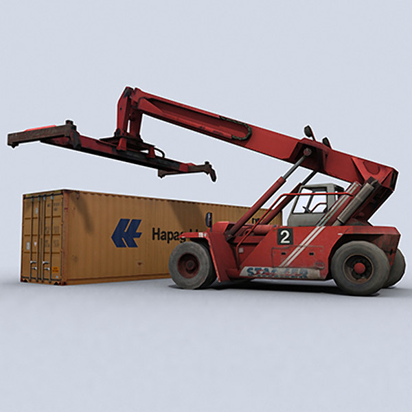 3d reachstacker stacker - Reach Stacker 1 by papillon