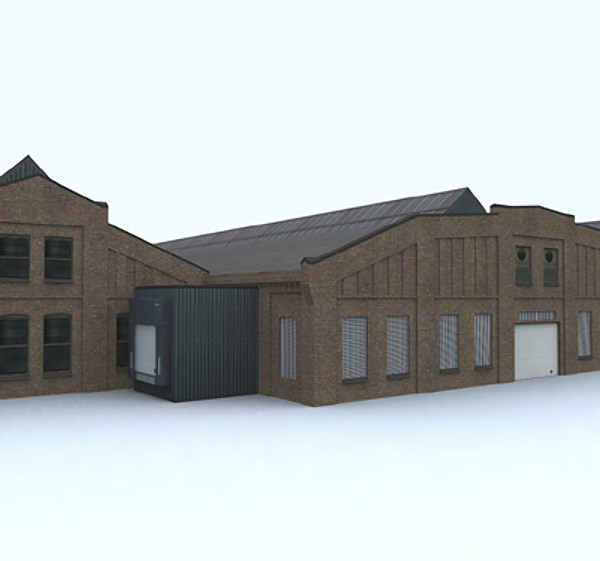 3d european factory model - Old european factory by aristarch