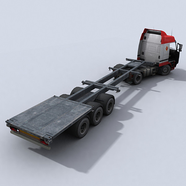 intermodal container truck 3d model - Container Truck 2 by papillon