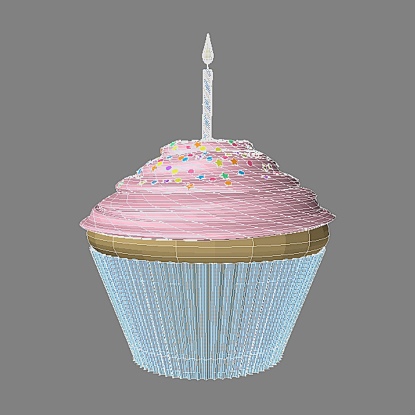 3d model cupcake celebration cake - Celebration Cupcake by Hystoria
