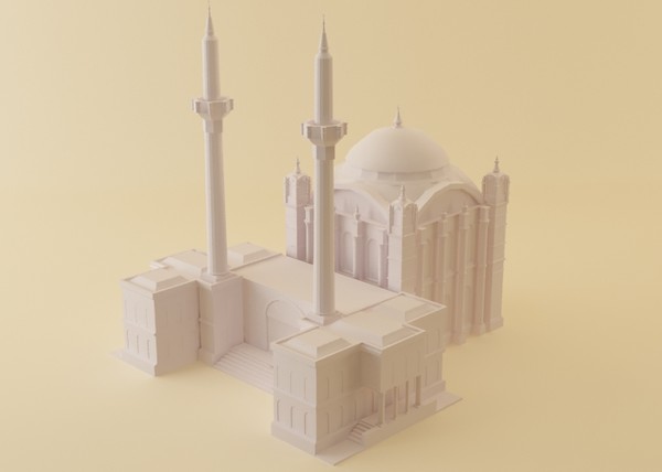 ortakoy mosque 3d model - mosque by luledesign