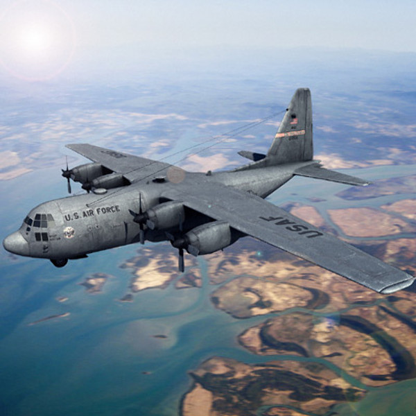 3d c-130 hercules military transport - C-130 Hercules by earth art