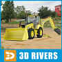 3d model backhoe loader industrial vehicles