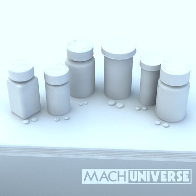 prescription bottles 3d lwo - Medicine Bottles... by machuniverse