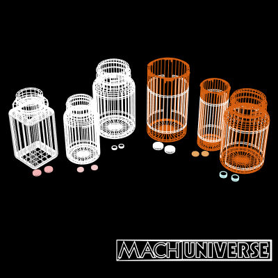 prescription bottles 3d lwo - Medicine Bottles... by machuniverse