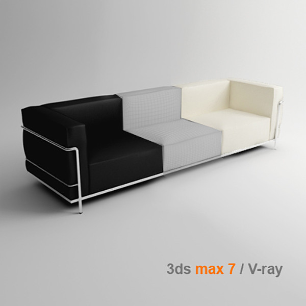 le corbusier 3 3d max - lc3 3 seats by lajhar