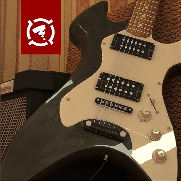 electric guitar modeled 3d model - Electric guitar 3D model by Zigzain