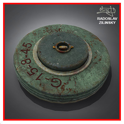 3d land weapon explosive - - Land MINE - weapon explosive. by radoxist