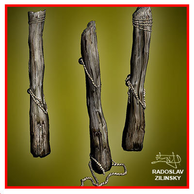 wooden pile trunk prisoners 3d max - Wooden pile TRUNK (for prisoners) by radoxist
