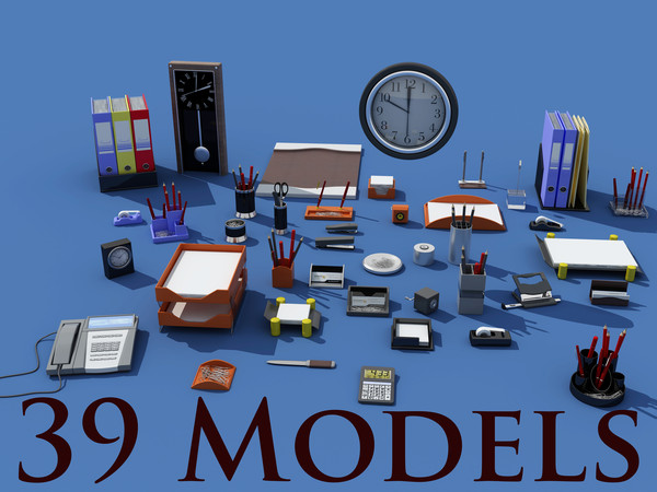 3ds office clutter - Office Clutter by RippleDesign