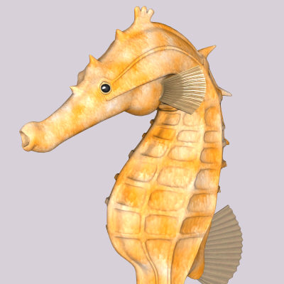 maya sea horse - Seahorseyellow.obj.zip... by Tripoint Models