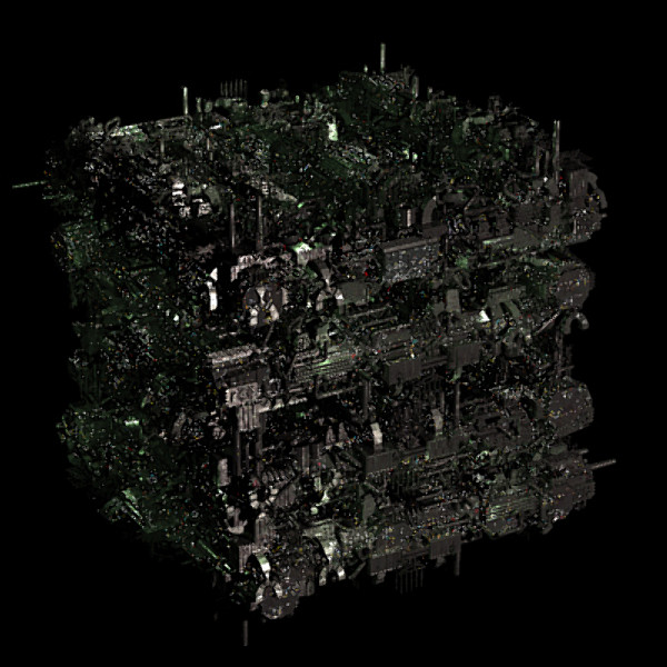 scifi industrial city cube 3d model - Scifi Industrial Cube City by dastolidigital