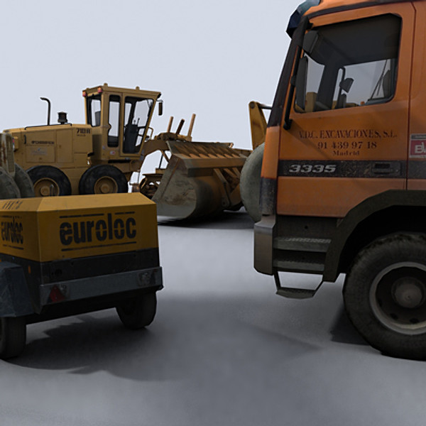 realtime machines construction public 3d model - Public Works Collection Vol.1 by papillon