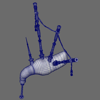 3d scottish bagpipes model - Scottish (Highland) Bagpipe... by PROTOCG