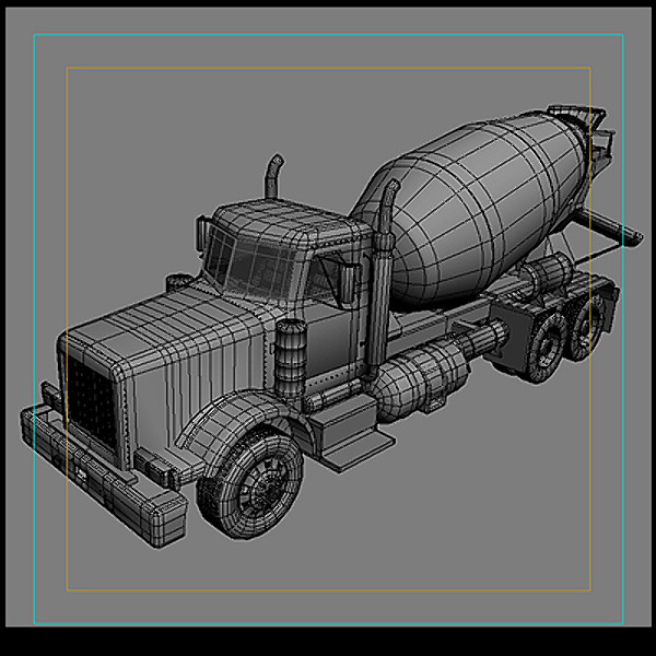 concrete mixer truck 3d max - concrete mixer truck by vankata
