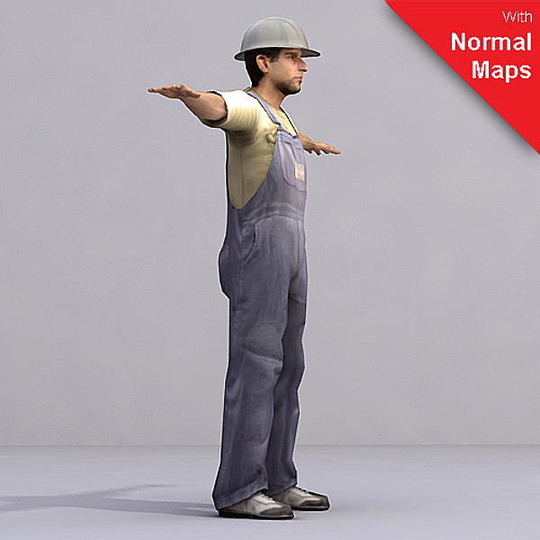 3d axyz 2 rigged characters model - WMan0002-CS by axyzdesign