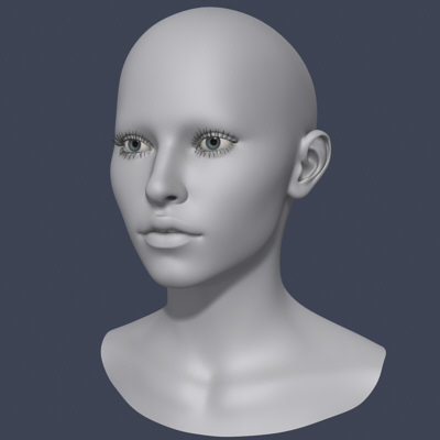 3d model polygonal female head - Female Head 3d Model by Bitmapworld